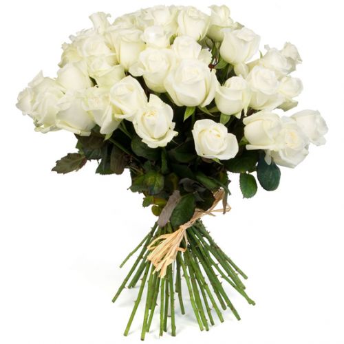 Купить 35 белых роз с доставкой по Грязовцу